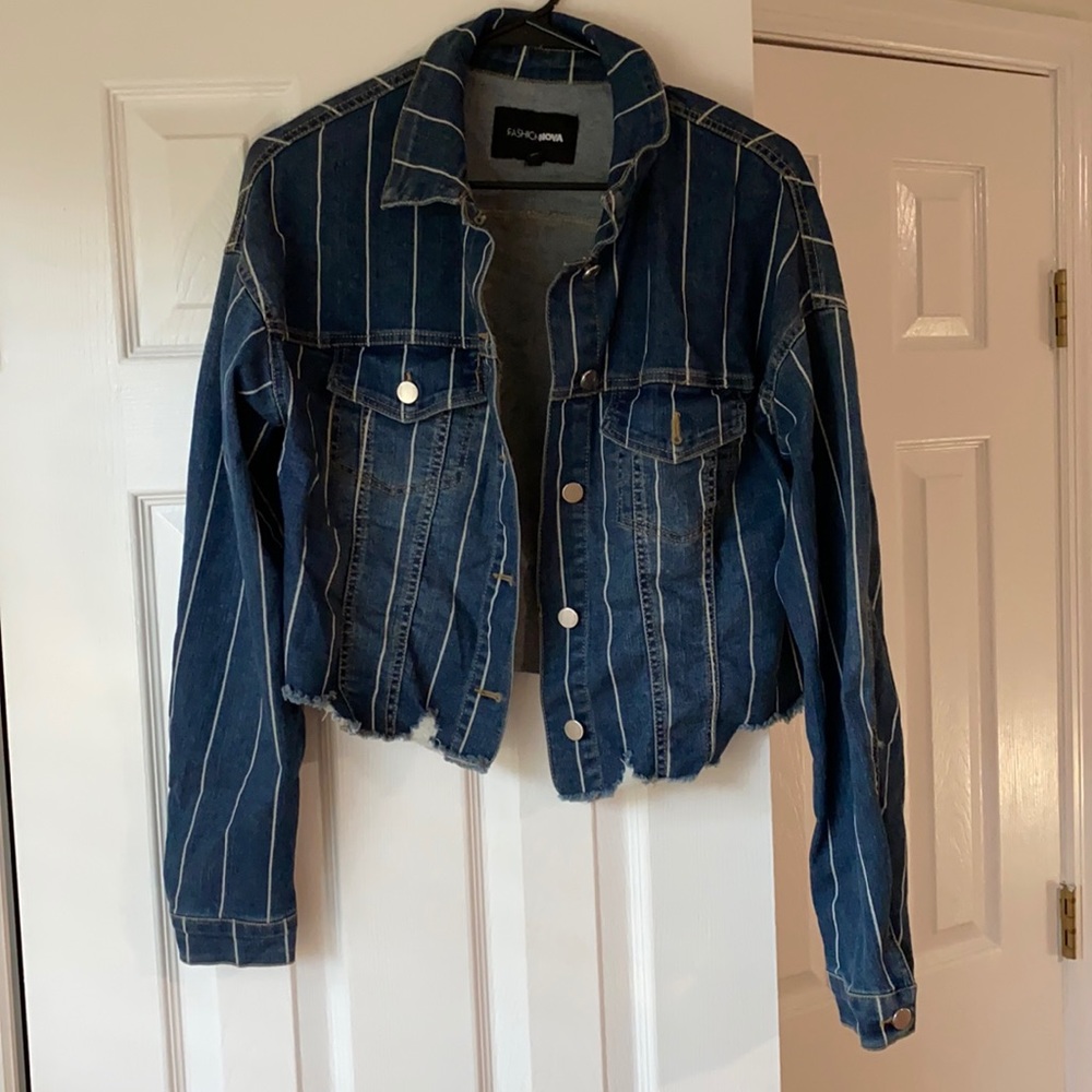 Dark denim crop jacket